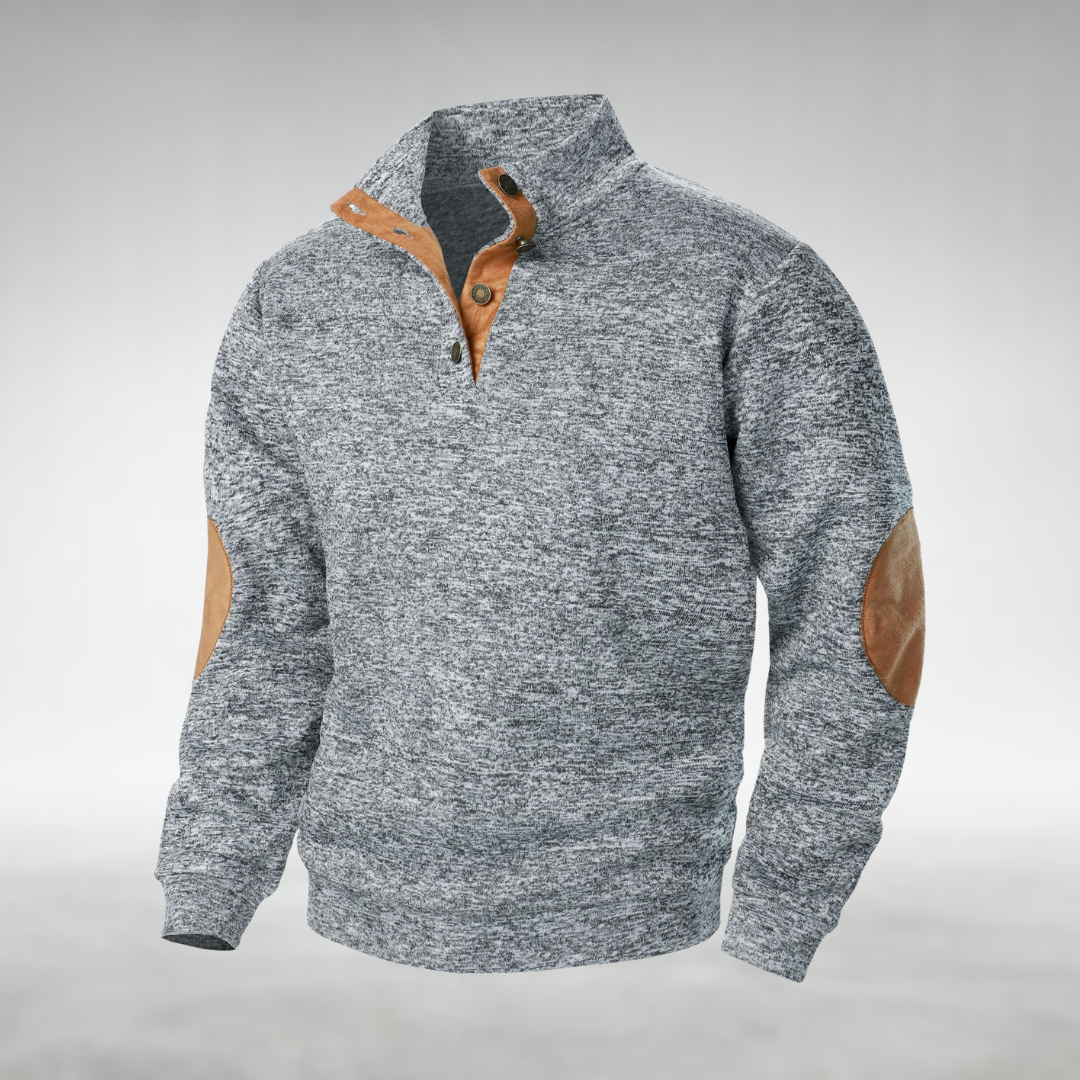 Vellane | Pull Col Boutonné à Coudières pour Homme Bernard