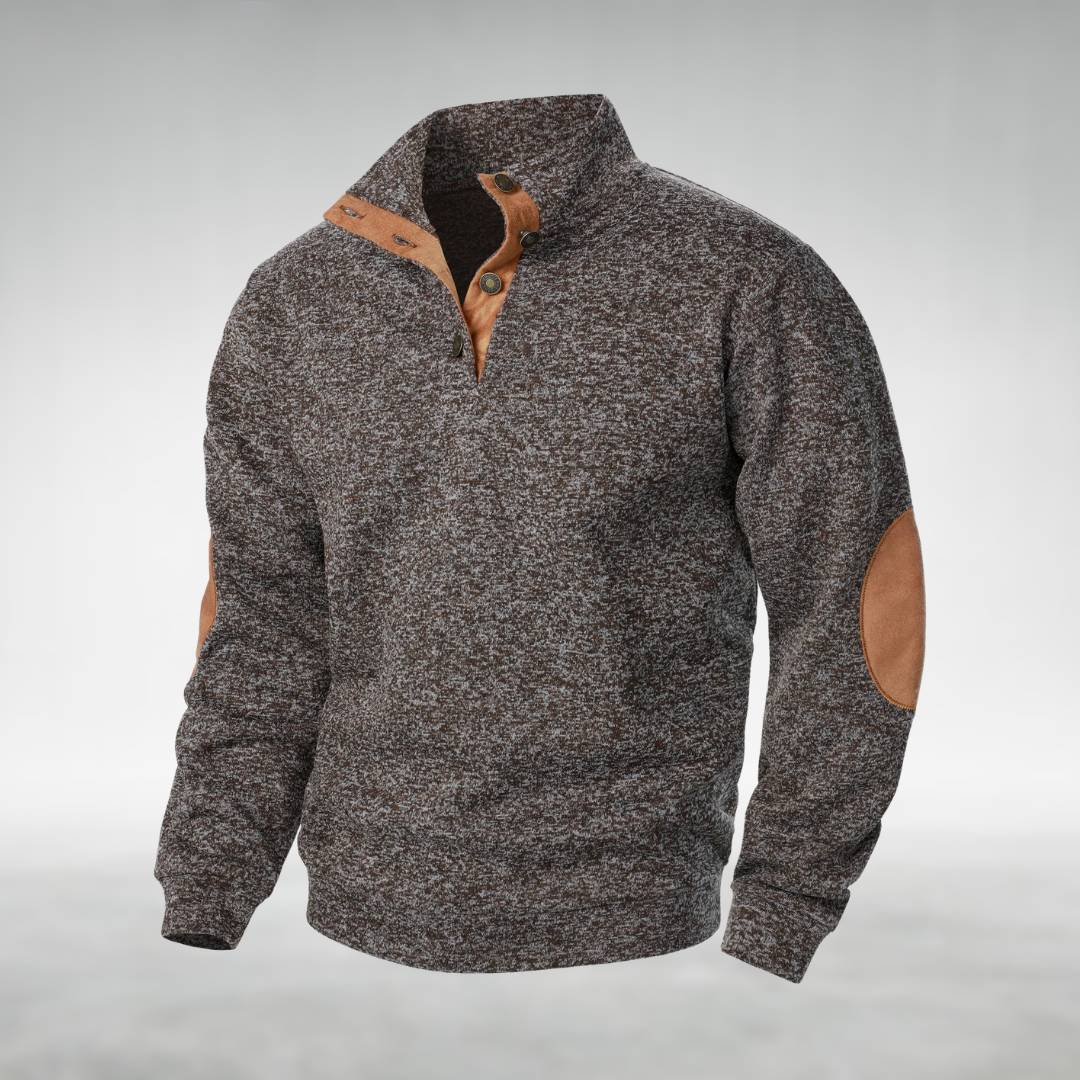 Vellane | Pull Col Boutonné à Coudières pour Homme Bernard