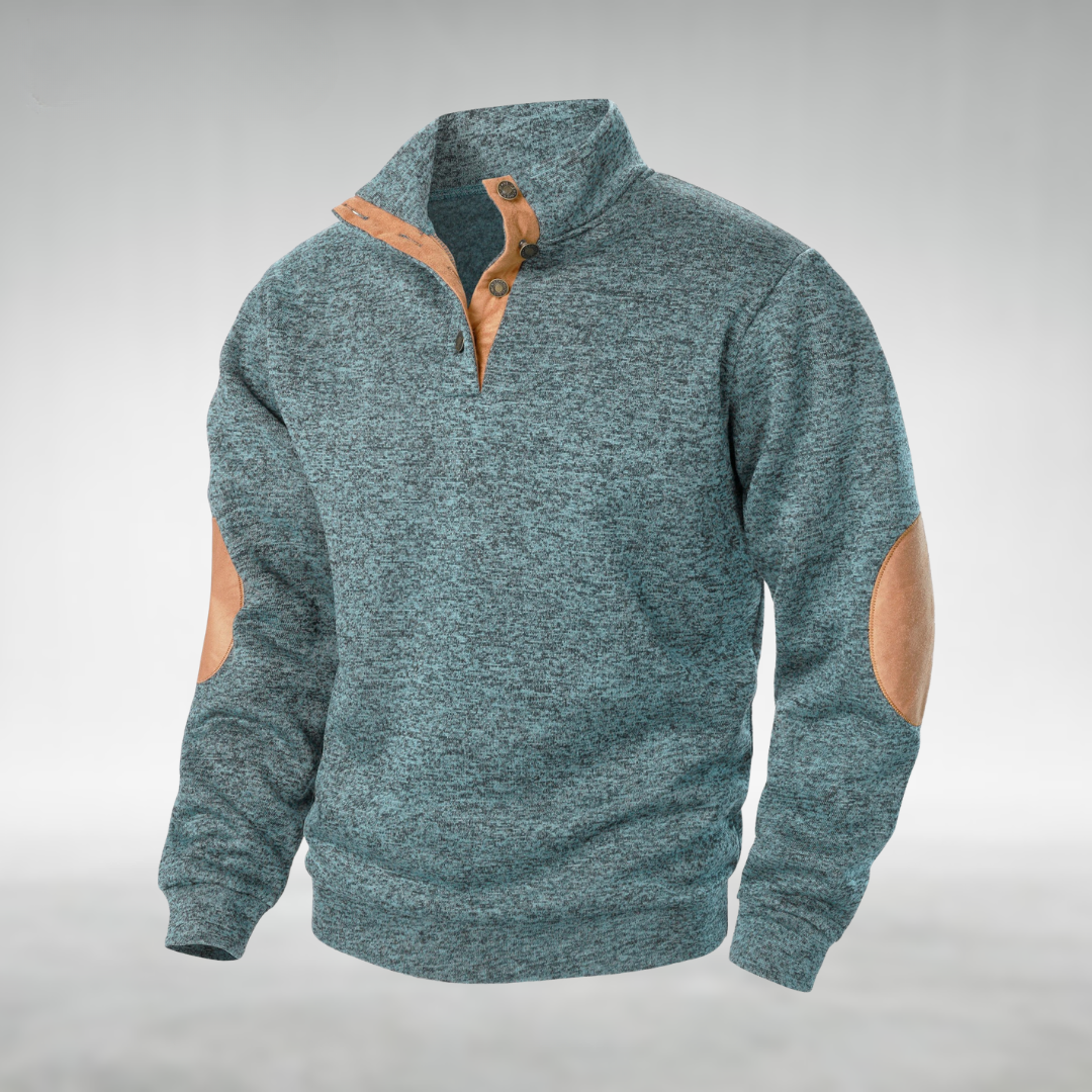 Vellane | Pull Col Boutonné à Coudières pour Homme Bernard