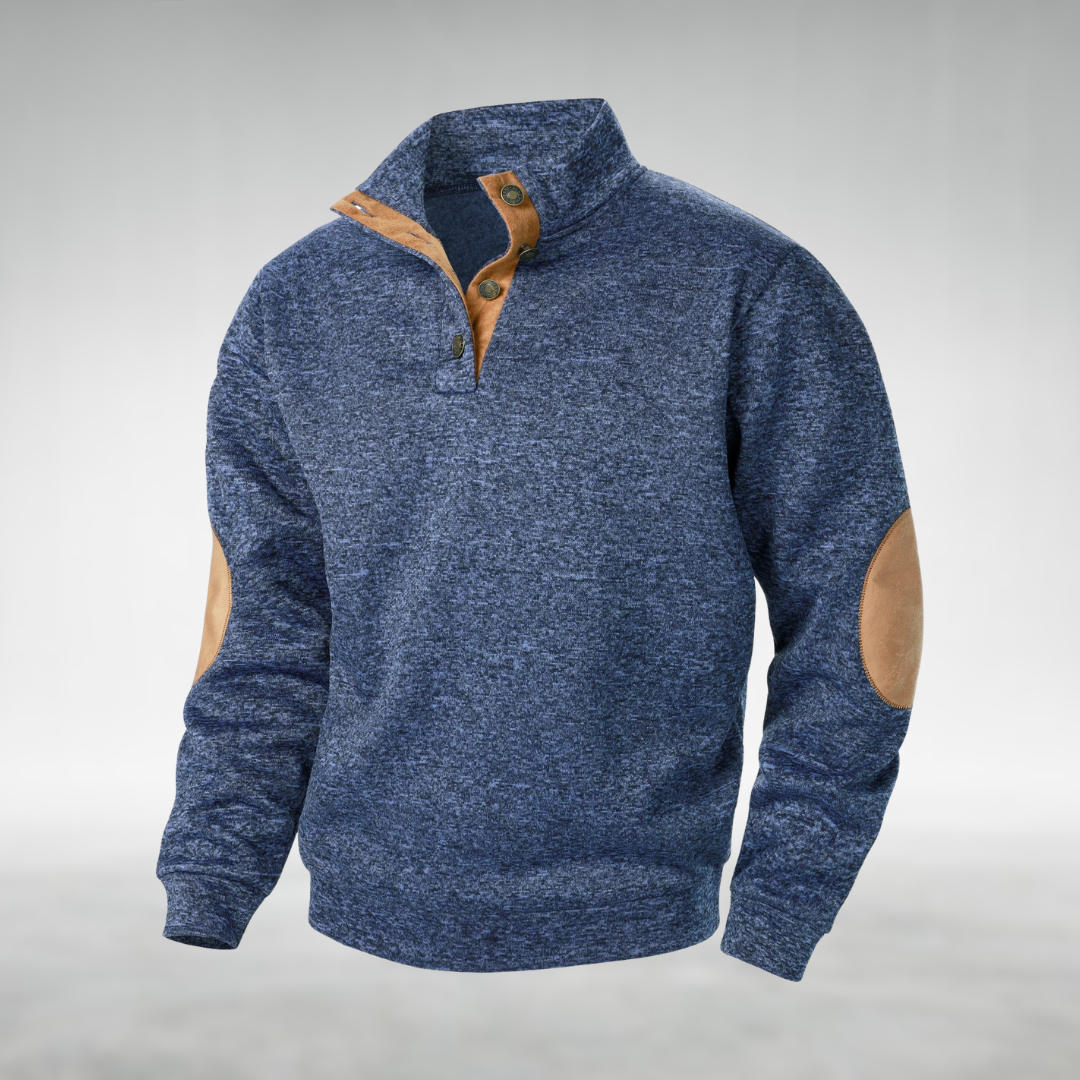 Vellane | Pull Col Boutonné à Coudières pour Homme Bernard
