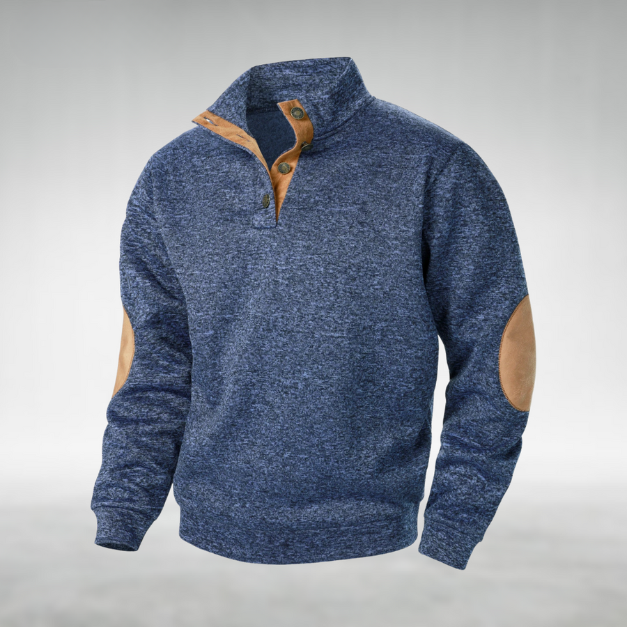 Vellane | Pull Col Boutonné à Coudières pour Homme Bernard