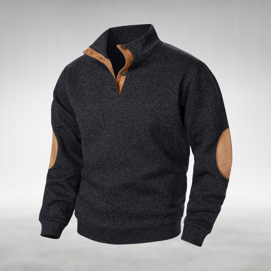 Vellane | Pull Col Boutonné à Coudières pour Homme Bernard