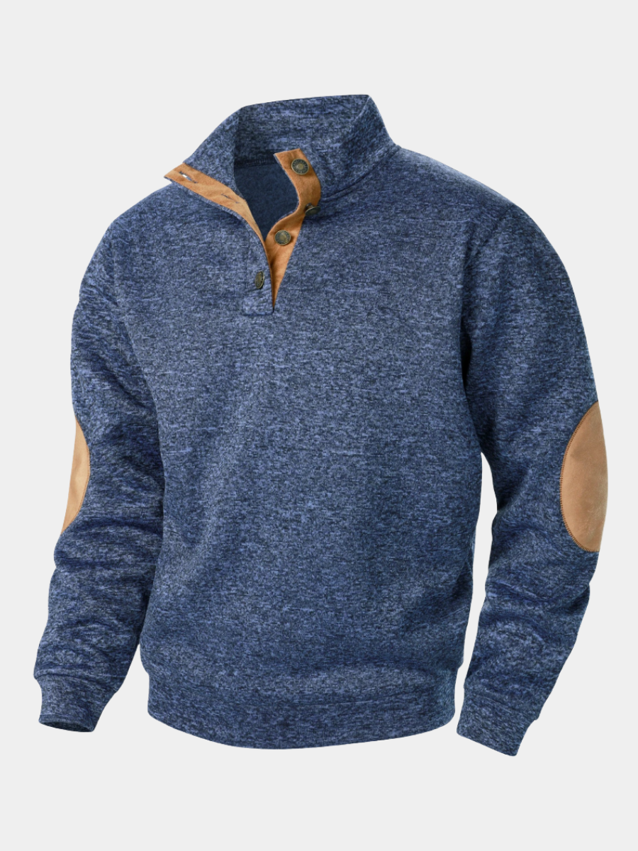 Vellane | Pull Col Boutonné à Coudières pour Homme Bernard