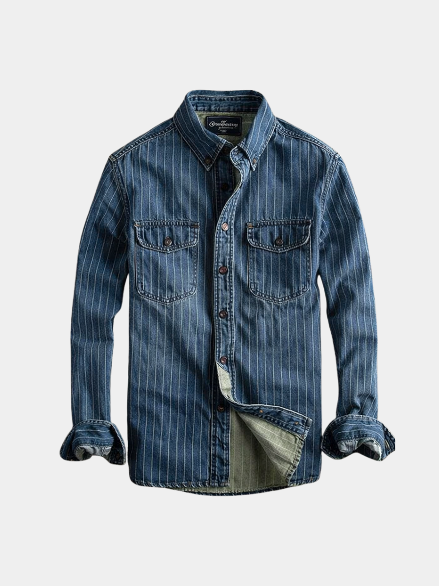 VELLANE | CHEMISE À RAYURES MANCHES LONGUES POUR HOMME