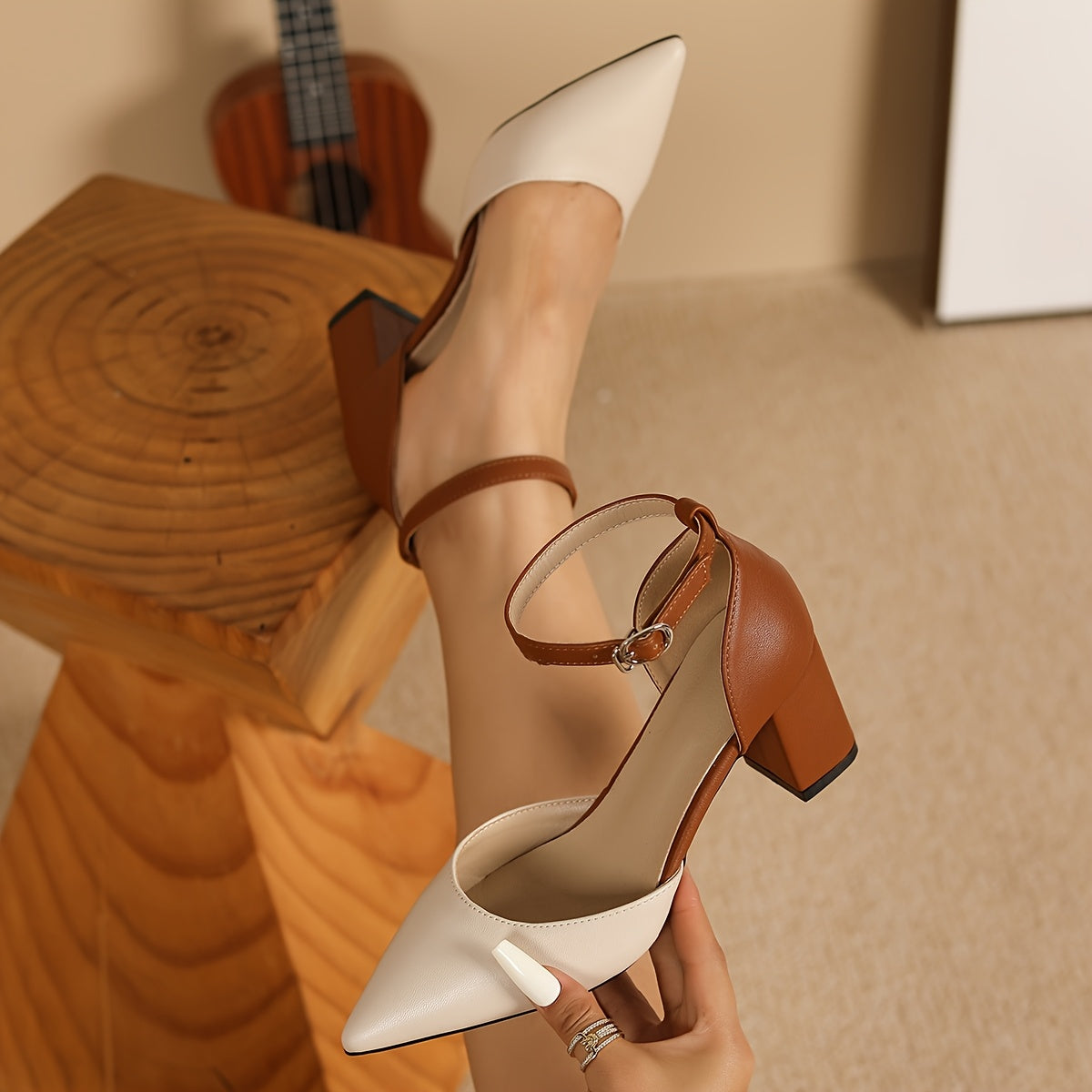 Marielle™ | Talons à Bride Bicolore