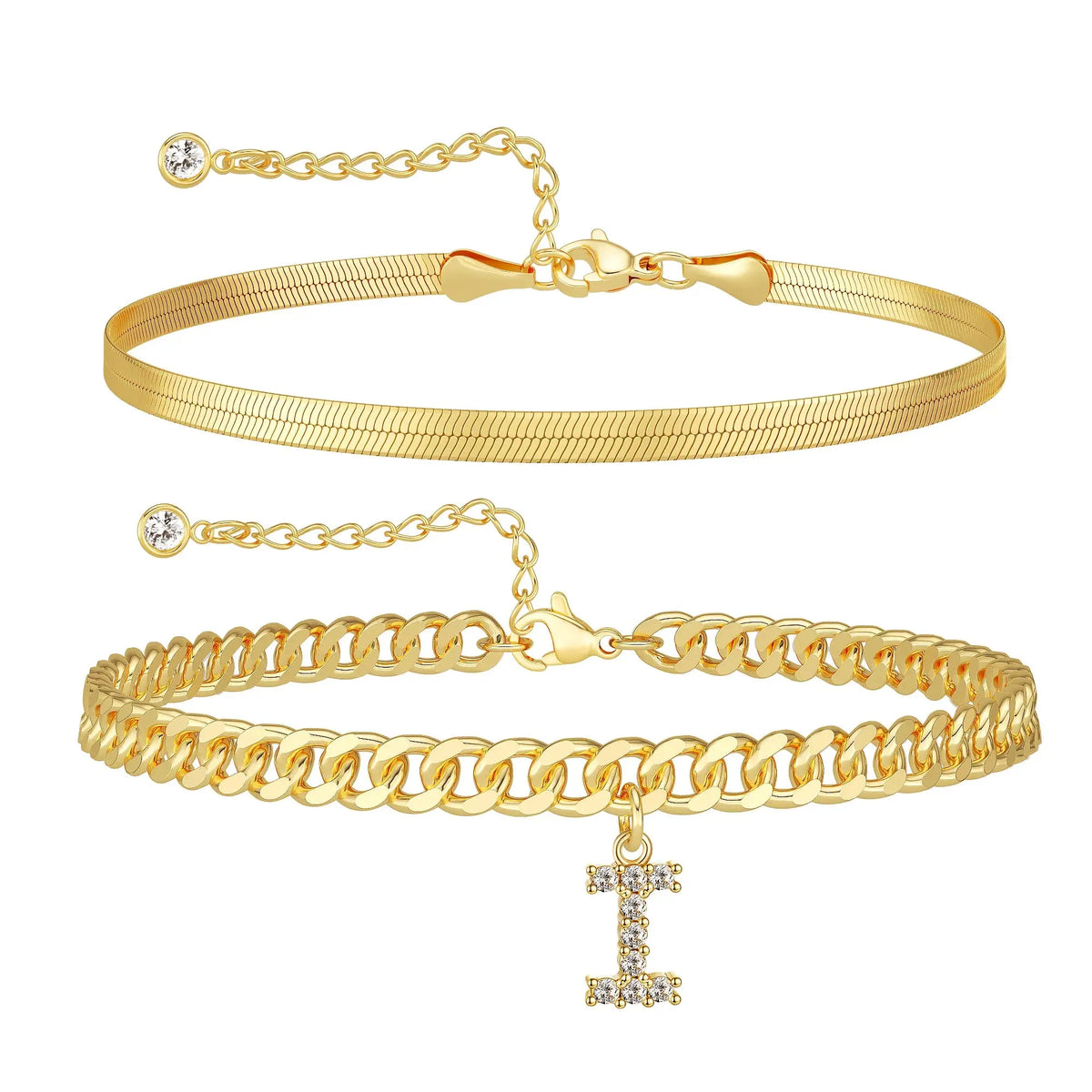 Zavélia™ — Bracelet de cheville initiale personnalisé