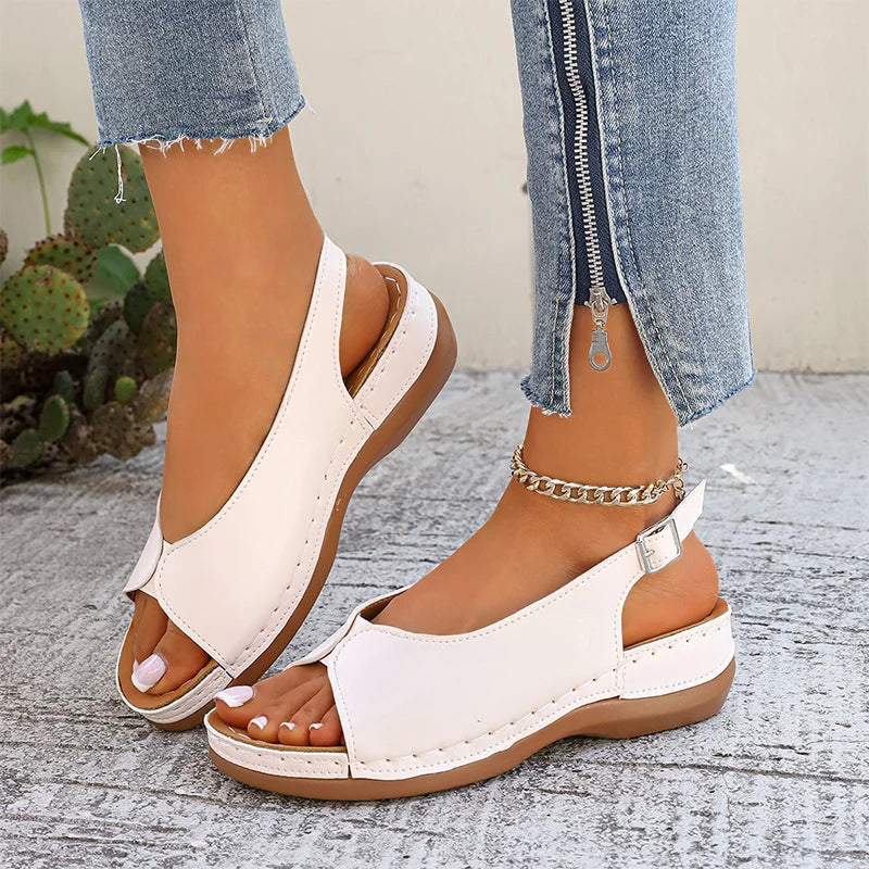 Sandales pour femmes confortables au style rétro avec orteils découverts