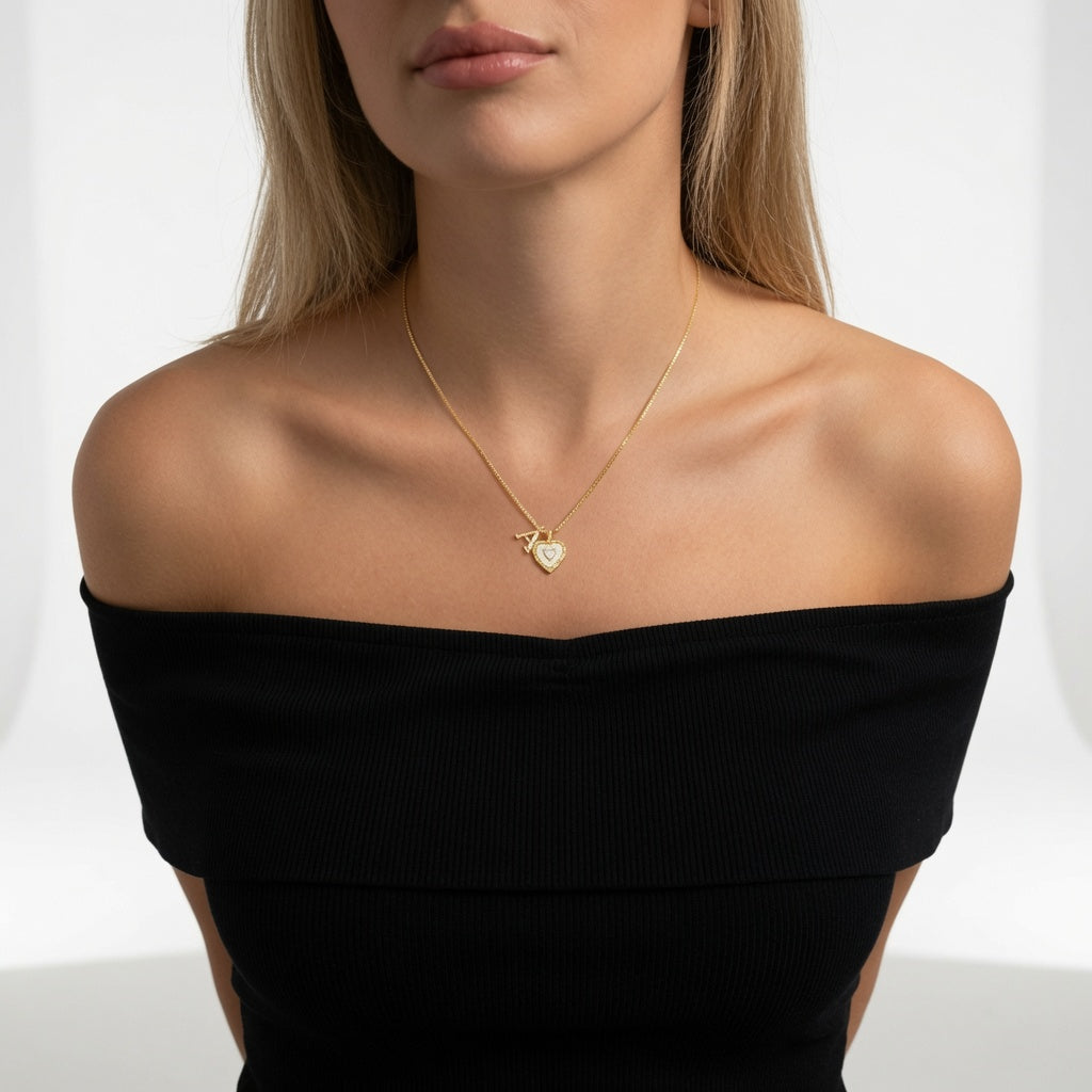 Élisara™ — Collier cœur personnalisé élégance éternelle