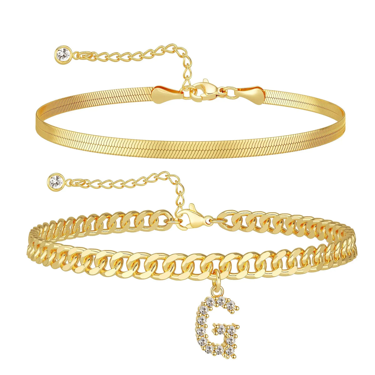 Zavélia™ — Bracelet de cheville initiale personnalisé