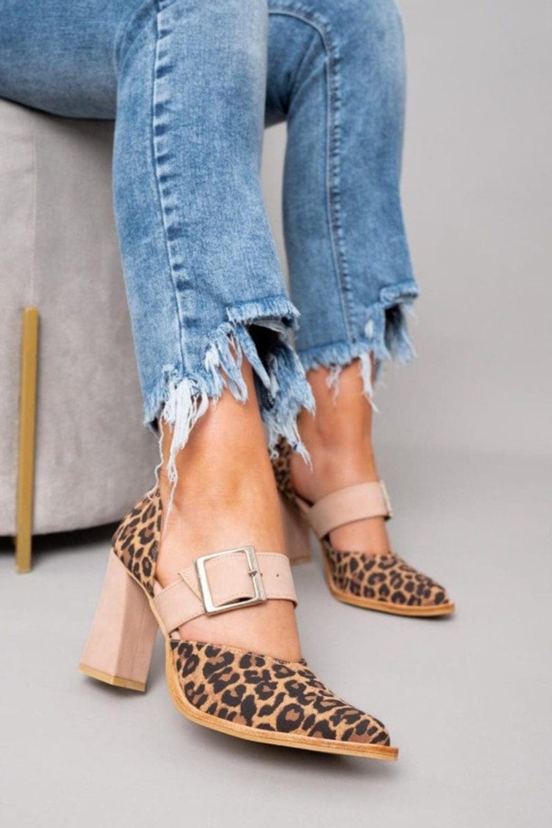 Ilana™ | Talons bloc avec un audacieux imprimé léopard